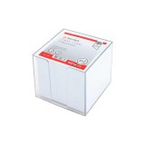 TACO DE NOTAS BLANCO 1000 HOJAS 8.9 X 8.9 CM. CON SOPORTE DE PLASTICO TRANSPARENTE A-SERIES