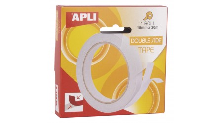 CINTA ADHESIVA DOBLE CARA APLI 15 MM X 20 M