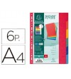SEPARADOR A4 MULTITALADRO 6 POSICIONES CARTON 250 GR. COLORES EXACOMPTA