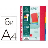 SEPARADOR A4 MULTITALADRO 6 POSICIONES CARTON 250 GR. COLORES EXACOMPTA