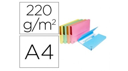 SUBCARPETA EXACOMPTA A4 CON BOLSA 210 GR. COLORES SURTIDOS