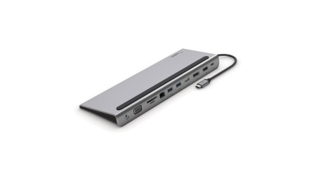 HUB USB-C DOCK 1xHDMI 1xDISPLAYPORT 1xVGA 2xUSB-A 3,0 1x USB-A 2.0 1xUSB-C PD 100W 1xGb RJ45 1xJACK 3,5 mm COLOR GRIS BELKIN