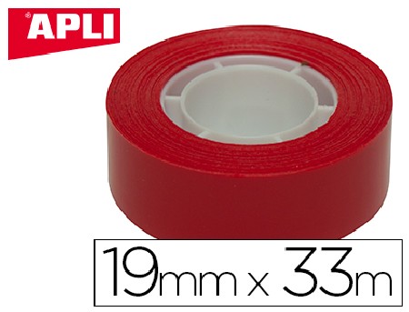 CINTA ADHESIVA APLI COLOR ROJO 33 X 19 MM.