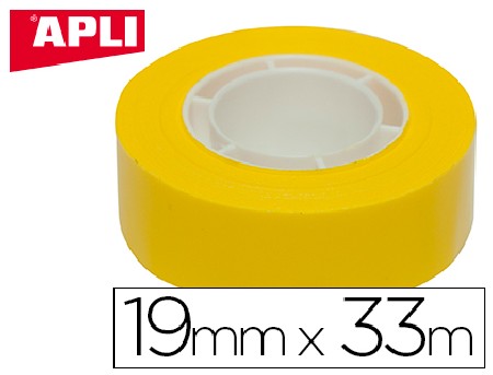 CINTA ADHESIVA APLI COLOR AMARILLO 33 X 19 MM.