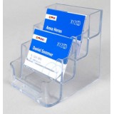 PORTATARJETAS DE SOBREMESA 4 ALTURAS TRANSPARENTE 94 x 99 x 94 mm