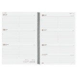 AGENDA 2023 ESPIRAL FINOCAM OPAQUE E40 A4 21x29,7 CM SEMANA VISTA NEGRO TAPA PP C/GOMA