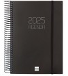 AGENDA 2026 ESPIRAL FINOCAM OPAQUE E10 15,5 x 21,5 CM DIA PAGINA NEGRA TAPA PP C/GOMA