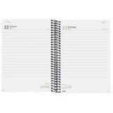 AGENDA 2025 ESPIRAL FINOCAM OPAQUE E10 15,5 x 21,5 CM DIA PAGINA BURDEOS TAPA PP C/GOMA