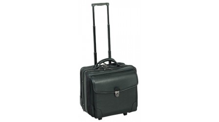 MALETIN TROLLEY SIMIL PIEL CON 4 DEPARTAMENTOS COLOR NEGRO ( 40X40X30CM )