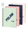 CUADERNO MILAN A4 ESPIRAL MICROPERFORADO TAPA EXTRADURA 80H. 95GR 5X5