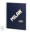 CUADERNO MILAN A4 ESPIRAL MICROPERFORADO TAPA EXTRADURA 80H. 95GR 5X5