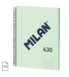 CUADERNO MILAN A4 ESPIRAL MICROPERFORADO TAPA EXTRADURA 80H. 95GR 5X5