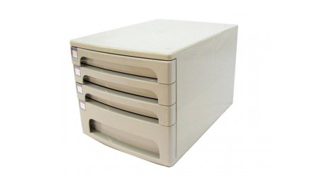 MODULO ARCHIVADOR 4 CAJONES PLASTICO GRIS