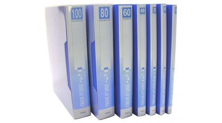 CARPETA PORTAFUNDAS A4  80 FUNDAS CON CAJA AZUL