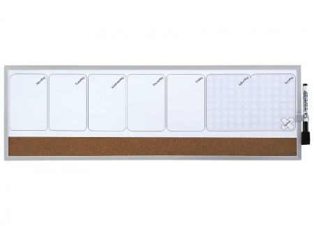 ORGANIZADOR SEMANAL QUARTET MAGNÉTICO + TABLERO CORCHO 585 x 190