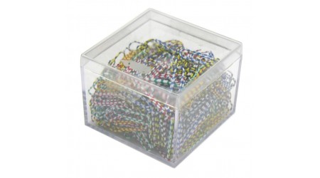 CLIPS Nº 2 COLORES SURTIDOS 32 MM CAJA 400 U. MODELO BICOLOR RAYADO