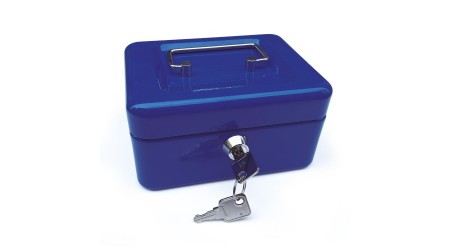 CAJA CAUDALES 150 x 110 x 80 MM ARTES AZUL CON BANDEJA