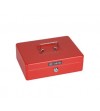 CAJA CAUDALES METALICA 250 X 170 X 90 MM. ARTES COLOR ROJO CON BANDEJA Y CIERRE