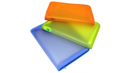 PORTATODO CREMALLERA PLASTICO 17X23CM COLORES SURTIDOS