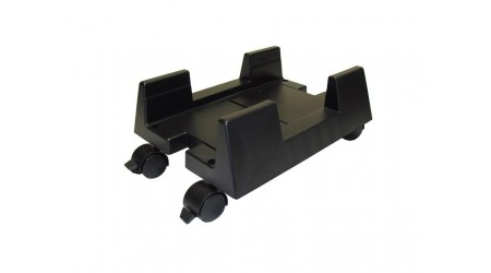 SOPORTE C.P.U. REGULABLE PLASTICO NEGRO CON RUEDAS ARTES