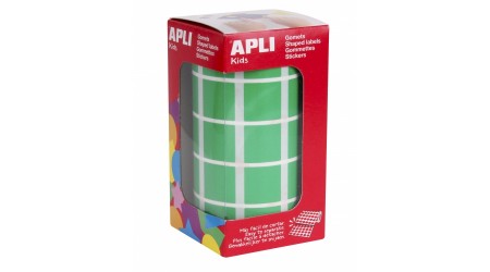 GOMETS CUADRADOS 20 MM. VERDE ROLLO 1770 UDS.