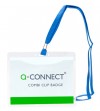 IDENTIFICADOR Q-CONNECT CON CORDON PLANO AZUL A6 154X127 MM APERTURA SUPERIOR