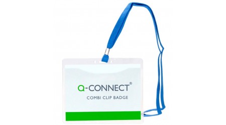 IDENTIFICADOR Q-CONNECT CON CORDON PLANO AZUL A6 154X127 MM APERTURA SUPERIOR