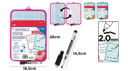 PIZARRA BLANCA/CUADRICULA A4 (18,5 X 26 CM) 2 CARAS