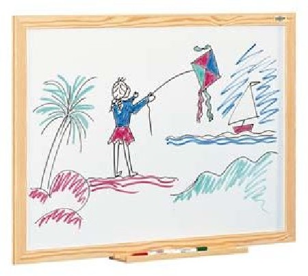 PIZARRA BLANCA ESTRATIFICADA 80 X 120 CM. MARCO MADERA