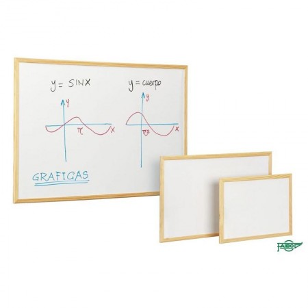 PIZARRA BLANCA ECONOMICA 30 X 40 CM. MARCO MADERA