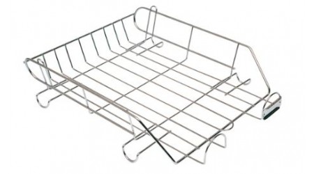 BANDEJA SOBREMESA METALICA REJILLA CROMADA 370x275 mm