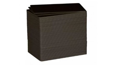 TARJETA PVC NEGRA MATE 86 x 54 MM 0,762 MC. 100 UNIDADES