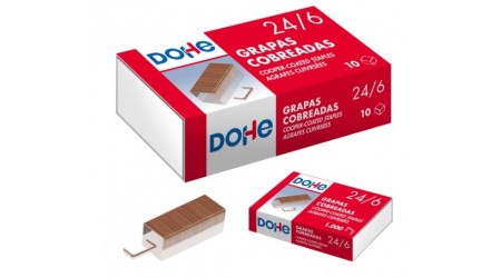 GRAPAS 24/6 DOHE COBREADAS CAJA DE 1000 UNIDADES