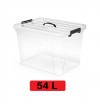 CAJA PLASTICO CON TAPA F9 - 54 LITROS 45 x 60 x 30 cm. - TRANSPARENTE PLASTIC FORTE