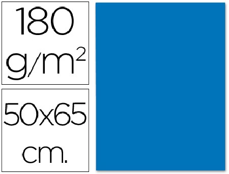 CARTULINA 50X65 CM LIDER AZUL MAR 180 GR