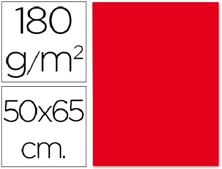 CARTULINA 50X65 CM LIDER ROJO 180 GR