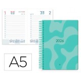 AGENDA 2026 ESPIRAL LP SYROS 15x21 CM DIA PAGINA COLOR TURQUESA