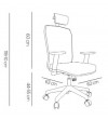 SILLA Q-CONNECT ERGONOMICA RESPALDO ALTO Y REPOSACABEZA AJUSTABLE EN ALTURA 1180+100X630X625 MM