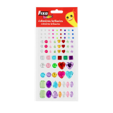 GOMETS FIGURAS ADHESIVAS CRISTAL FIGURAS COLORES SURTIDOS SET DE 9.5 X 18 CM FIXO KIDS