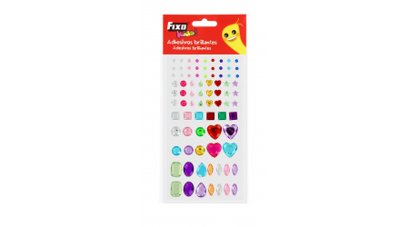 GOMETS FIGURAS ADHESIVAS CRISTAL FIGURAS COLORES SURTIDOS SET DE 9.5 X 18 CM FIXO KIDS