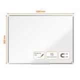 PIZARRA BLANCA MAGNETICA ACERO LACADO MARCO ALUMINIO 90x120 CM NOBO PREMIUM PLUS