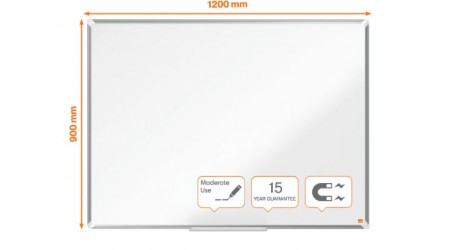 PIZARRA BLANCA MAGNETICA ACERO LACADO MARCO ALUMINIO 90x120 CM NOBO PREMIUM PLUS