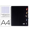 CUADERNO A4 TAPA PLASTICO CUADRO 5 MM  100 HOJAS 80 GR 5 SEPARADORES MICRO EXECUTIVE . LIDERPAPEL