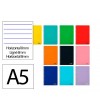CUADERNO A5 TAPA BLANDA HORIZONTAL  80 HOJAS 75 GR CON MARGEN SMART COLORES SURTIDOS . LIDERPAPEL