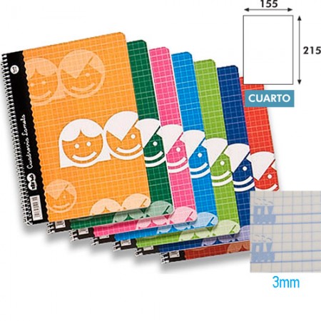 CUADERNO ESPIRAL CUADROVIA LAMELA 1/4 40H CUADRICULA 3x3 MM