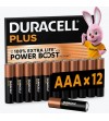 PILAS DURACELL PLUS POWER BOOST ALCALINAS AAA LR03  12 UNIDADES