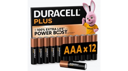PILAS DURACELL PLUS POWER BOOST ALCALINAS AAA LR03  12 UNIDADES