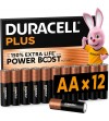 PILAS DURACELL PLUS POWER BOOST ALCALINAS AA LR6  12 UNIDADES