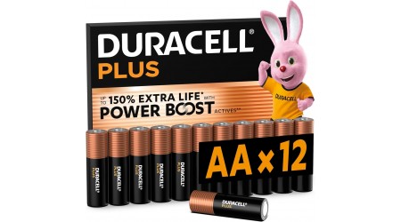 PILAS DURACELL PLUS POWER BOOST ALCALINAS AA LR6  12 UNIDADES