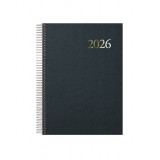 AGENDA 2024 ESPIRAL SEGOVIA 14x20 CM DIA PAGINA NEGRO